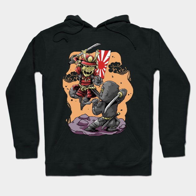 japanese ninja vs samurai Hoodie by FEARGOD COMPANY